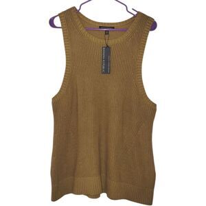 Banana Republic Organic Cotton Sweater Top Womens   Cable Knit Sleeveless XXL